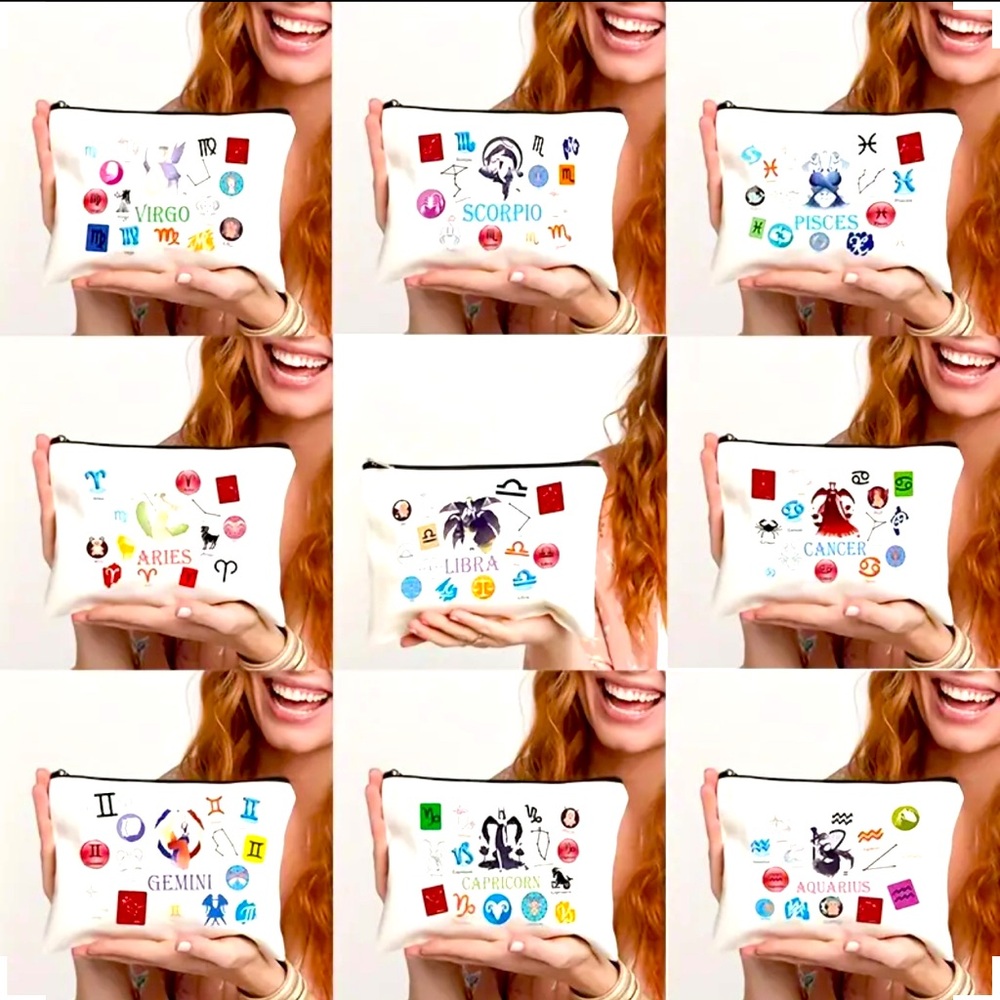 Astrology makeup pouch (comes with gift on the inside)